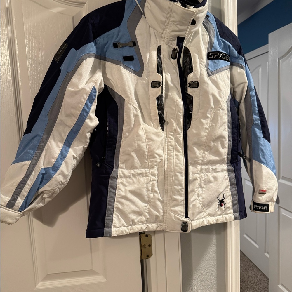 Spyder Black and White Web-Patterned Jacket